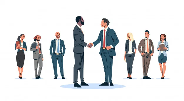 businessmen handshake vector